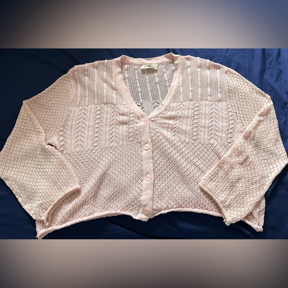 Somewhere West XL Pink Knit Oversized Cardigan Sweater